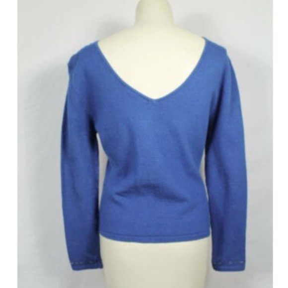 Star Sun Moon Blue Embroidered Sweater Boho, Sz S - Picture 3 of 4